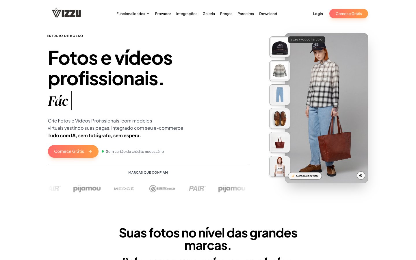 Vizzu Landing Page - Seção inferior